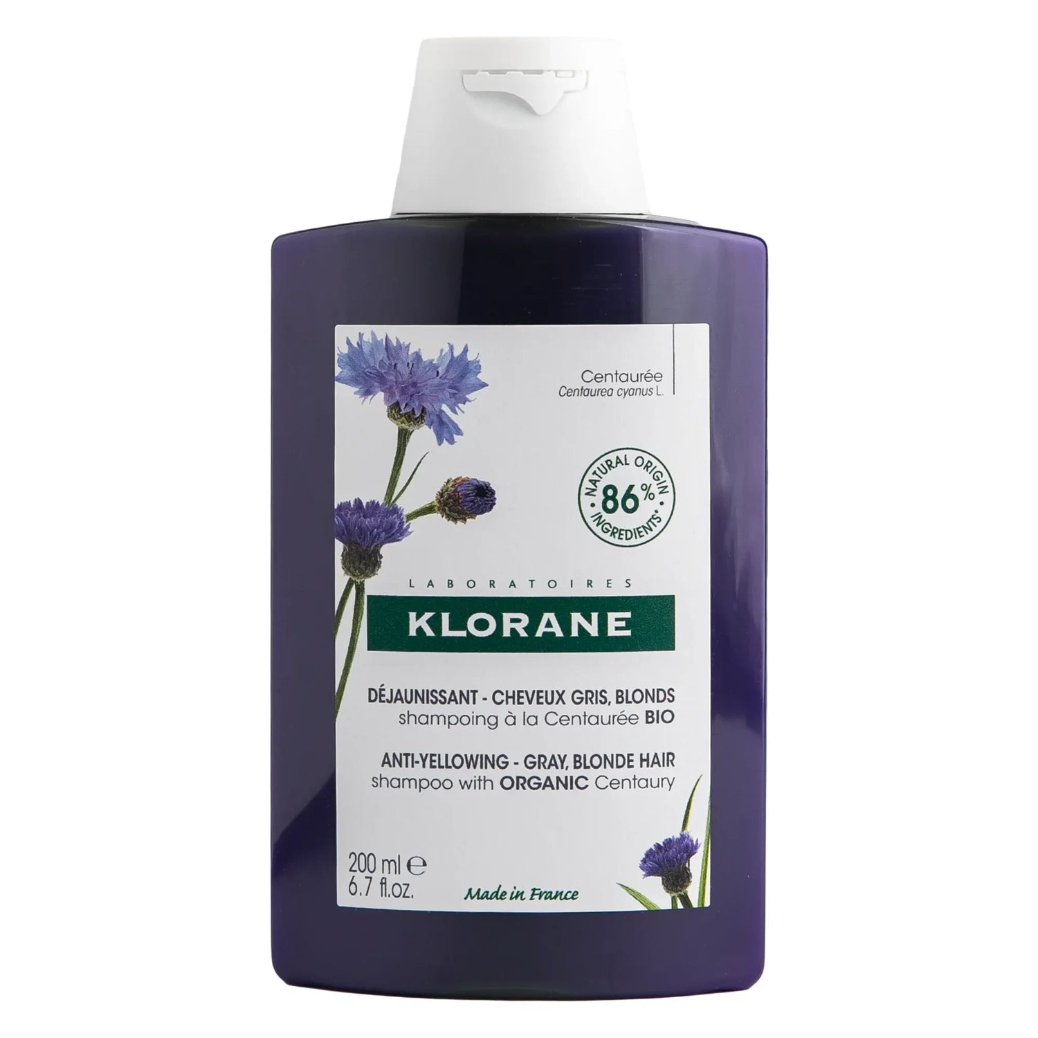 Klorane Shampoo With Organic Centaury 200ml For Gray And Blonde Hair-1