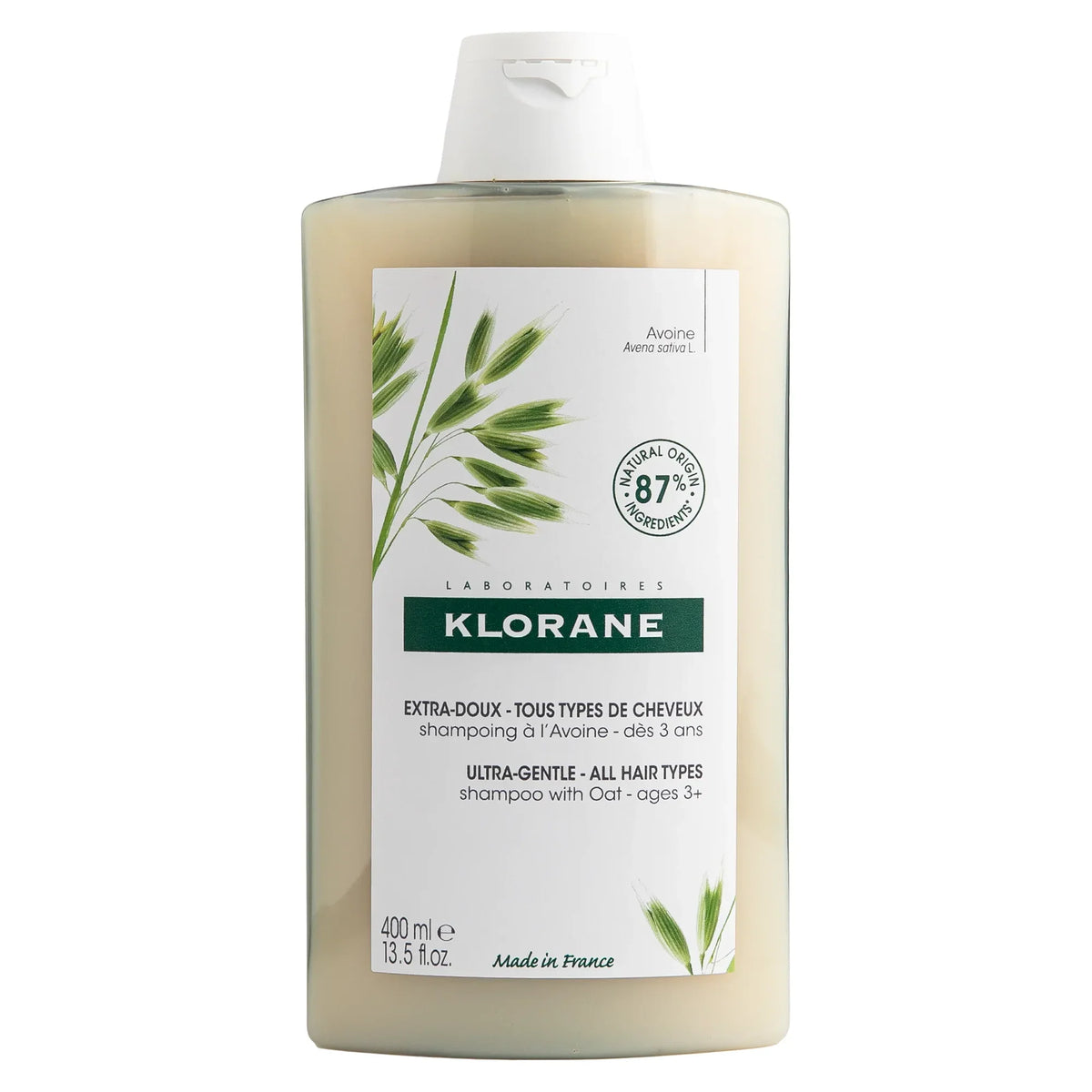 Klorane Extra-Gentle Shampoo With Oat Milk 400ml For All Hair Types-4