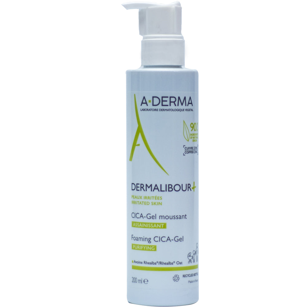 A-derma Dermalibour+ Cica-Gel Moussant 200ml Sensitive Skin Cleanser-1