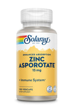 Solaray Zinc Asporotate 15 Mg 100 VegCaps Immune Support Supplement-2