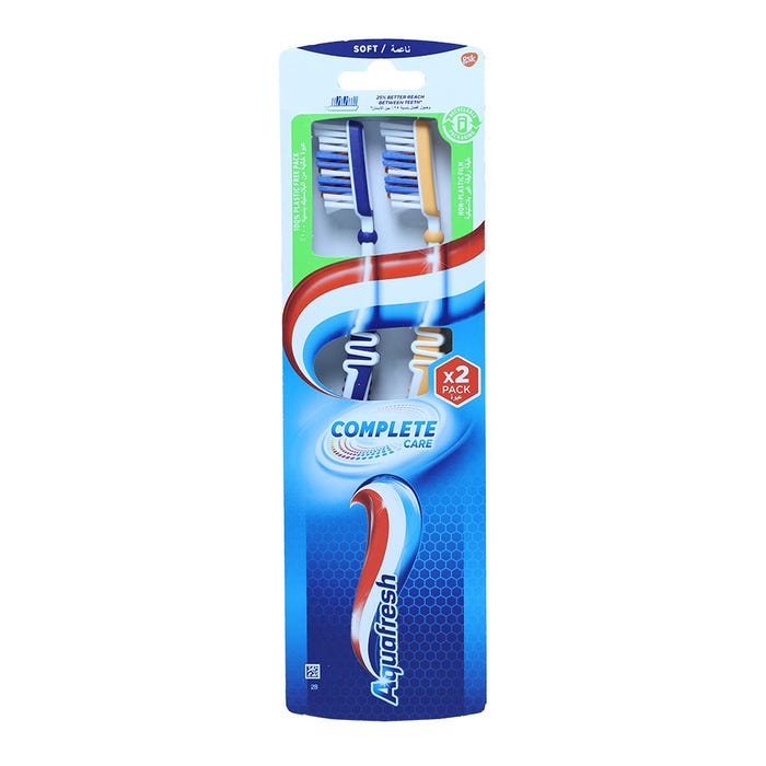 Aquafresh Complete Care Soft Toothbrush 1+1 Free, Gentle Oral Cleaning-2