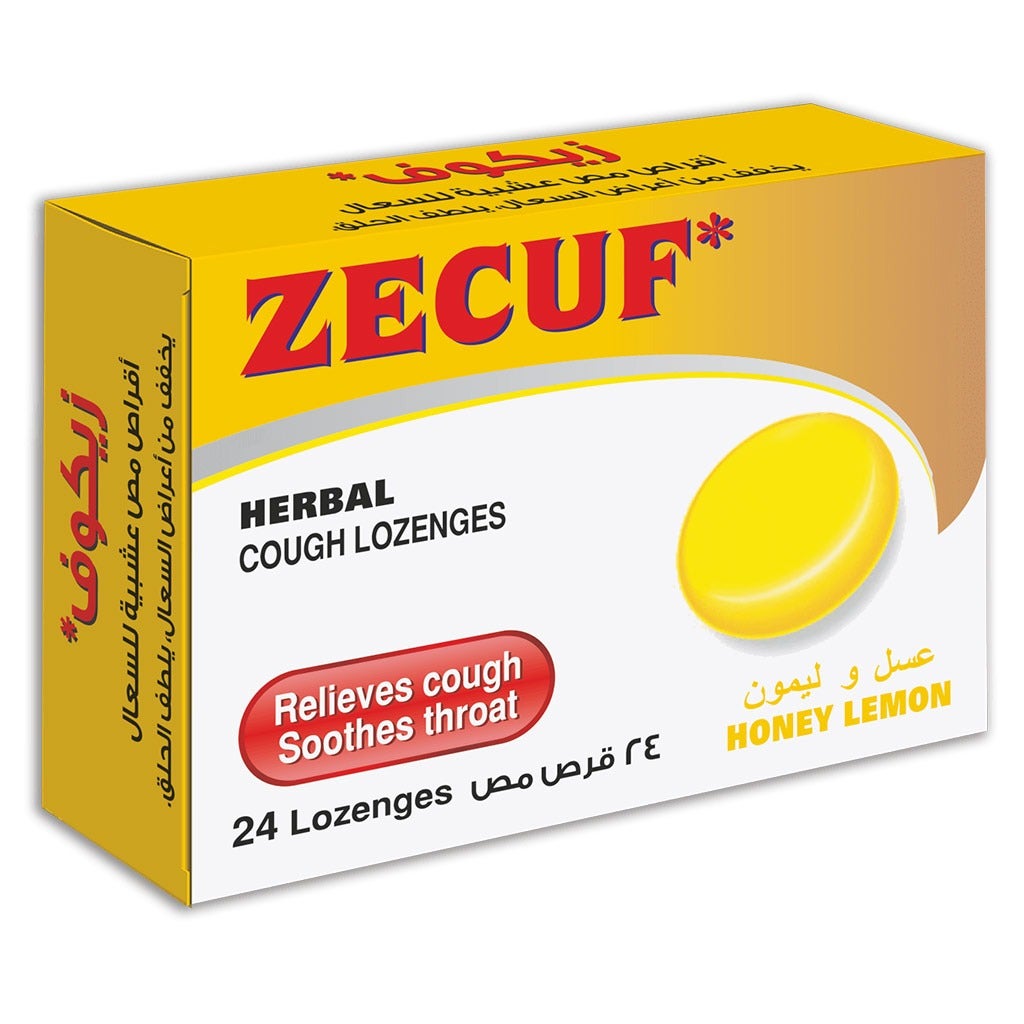 Zecuf Herbal Cough Lozenges Honey Lemon 24 Count Soothing Relief-1