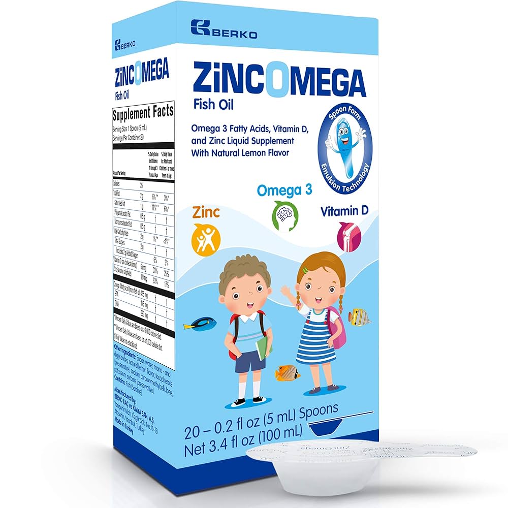 Zincomega X20 Spoons 5ml Fish Oil Supplement With Vitamin D And Zinc-1