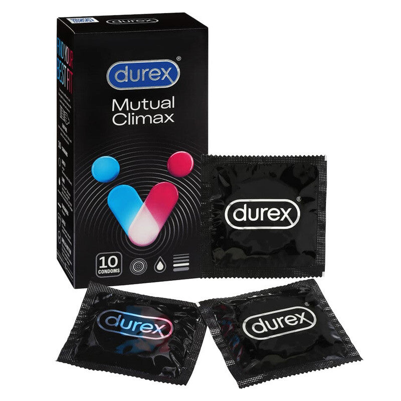 Durex Mutual Pleasure Condoms 10 Pack Ribbed Dotted Benzocaine Latex-1
