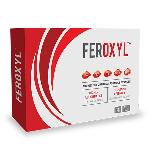Feroxyl Iron Supplement Capsules 30's, Bisglycinate, Vitamin C, B9, B12-2