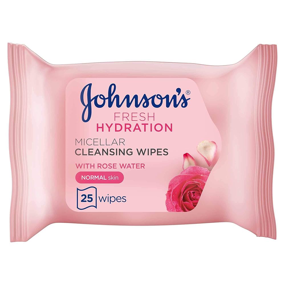 Johnson's Fresh Hydration Micellar Cleansing Wipes With Rose Water, 25 Count-1