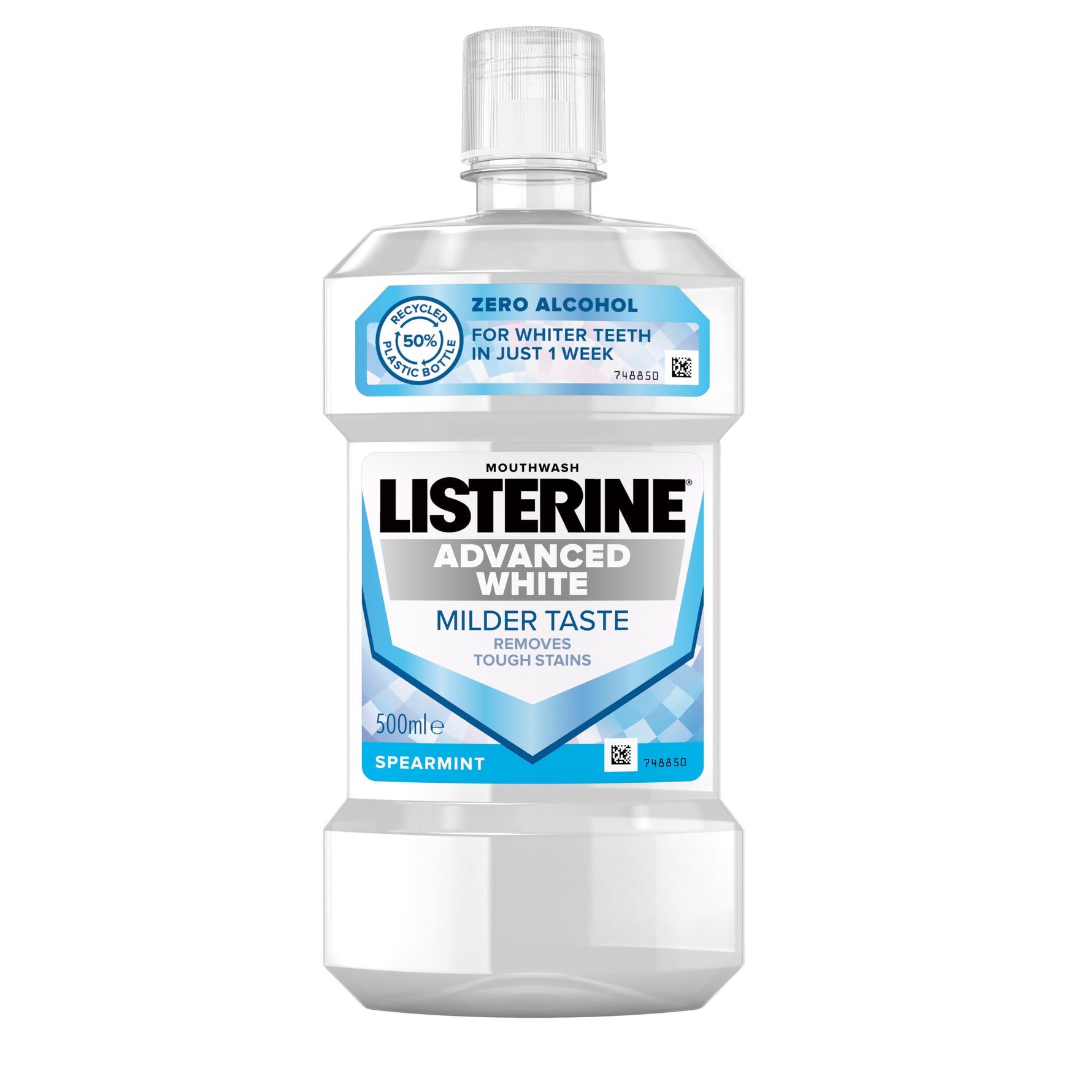 Listerine Advanced White Mouthwash 500ml Non-Abrasive Whitening Spearmint-1