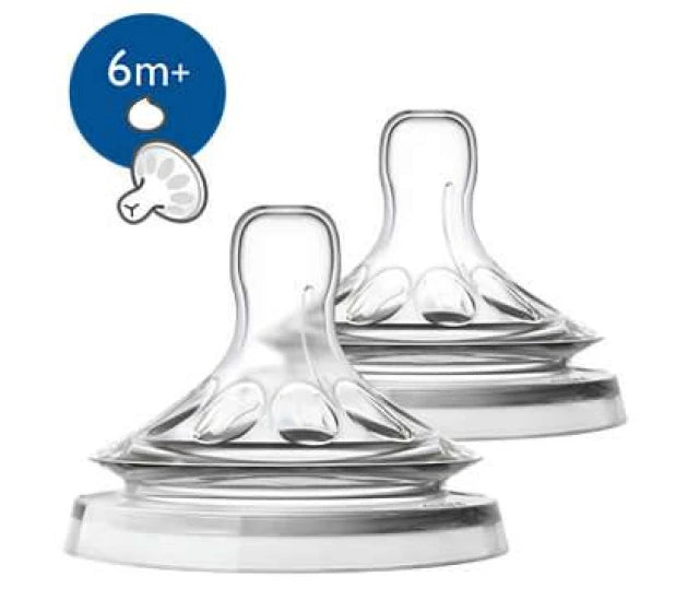 Philips Avent Natural Teats Thick Feed 6M Plus SCF046/27 Two Pack-1