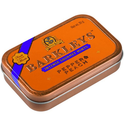 Barkleys Pepper & Peach Mints 50g Vegan Reusable Tin-1