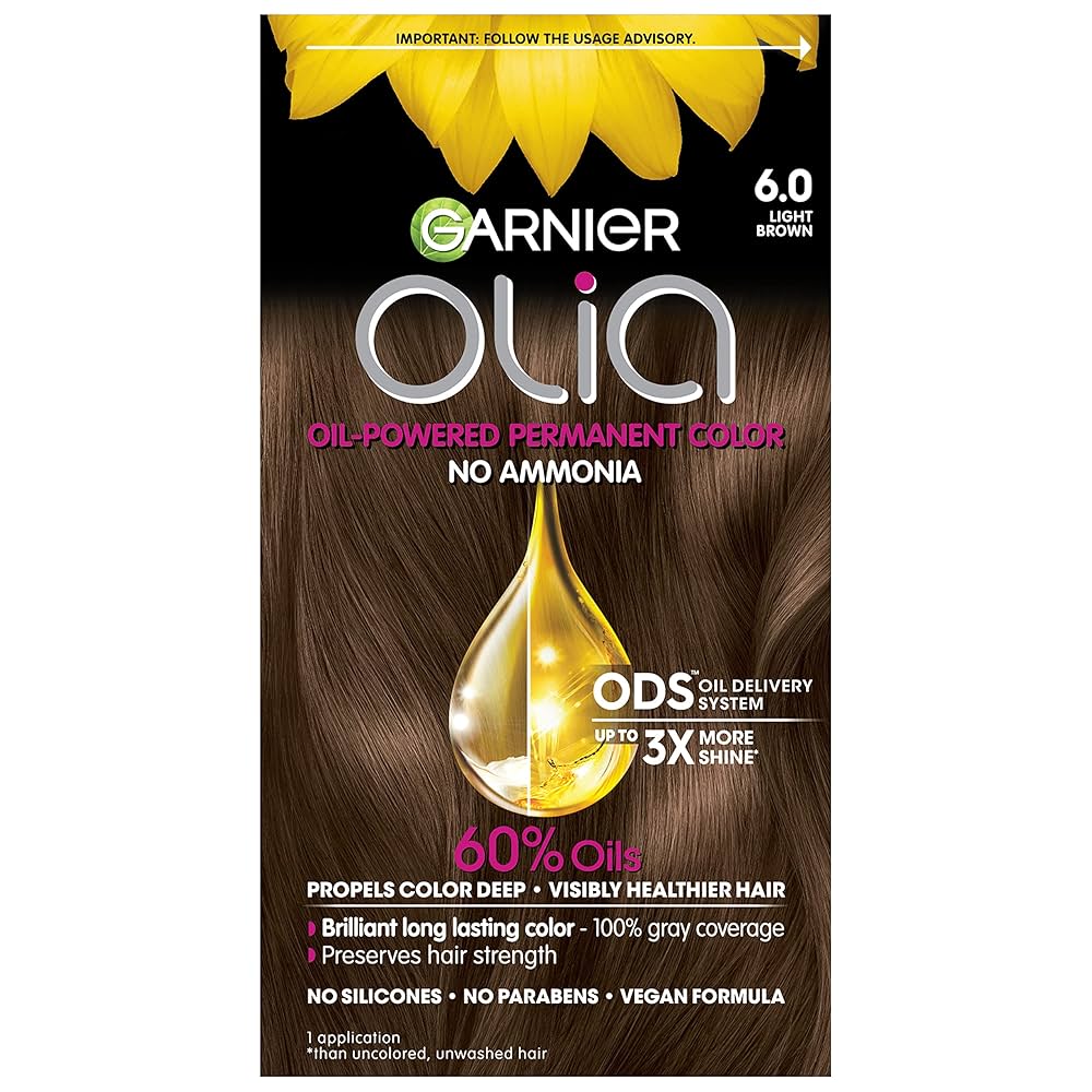 Garnier Olia 6.0 Light Brown Ammonia-Free Permanent Hair Color Kit-1