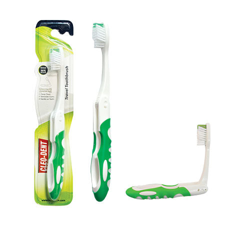 Cleo-Dent Travel Toothbrush OPD-2025 Soft Silicone Handle Green-1