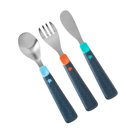Tommee Tippee Big Kids First Cutlery Set 12m+ Stainless Steel Blue-3