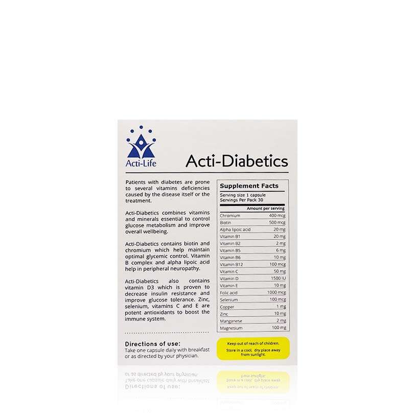 Acti-Diabetics Multivitamin Supplement for Diabetic Patients, 30 Capsules-2