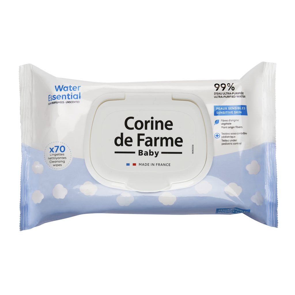 Corine De Farme Baby Water Essential Cleansing Wipes 70 Pack Unscented-1