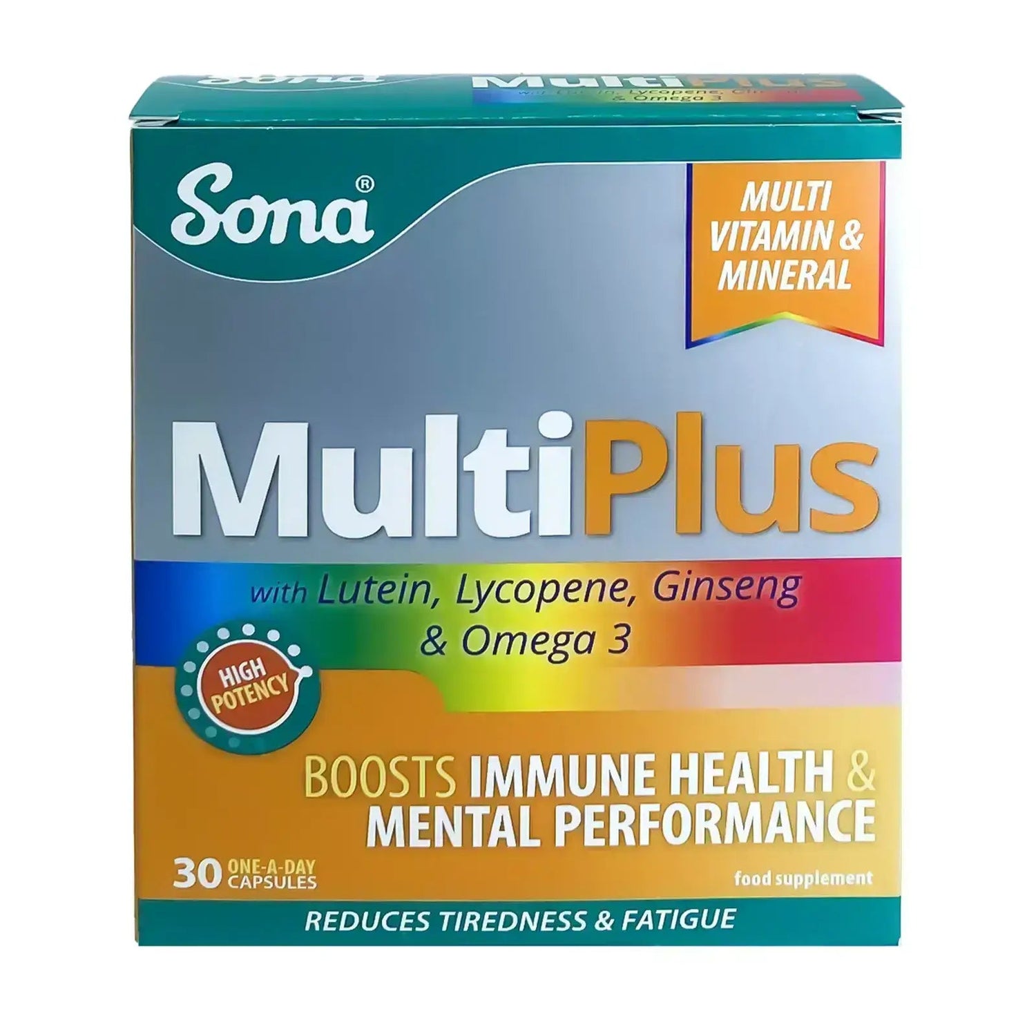 Sona MultiPlus 30 Capsules Multivitamin And Mineral Supplement With Ginseng And Omega-3-1