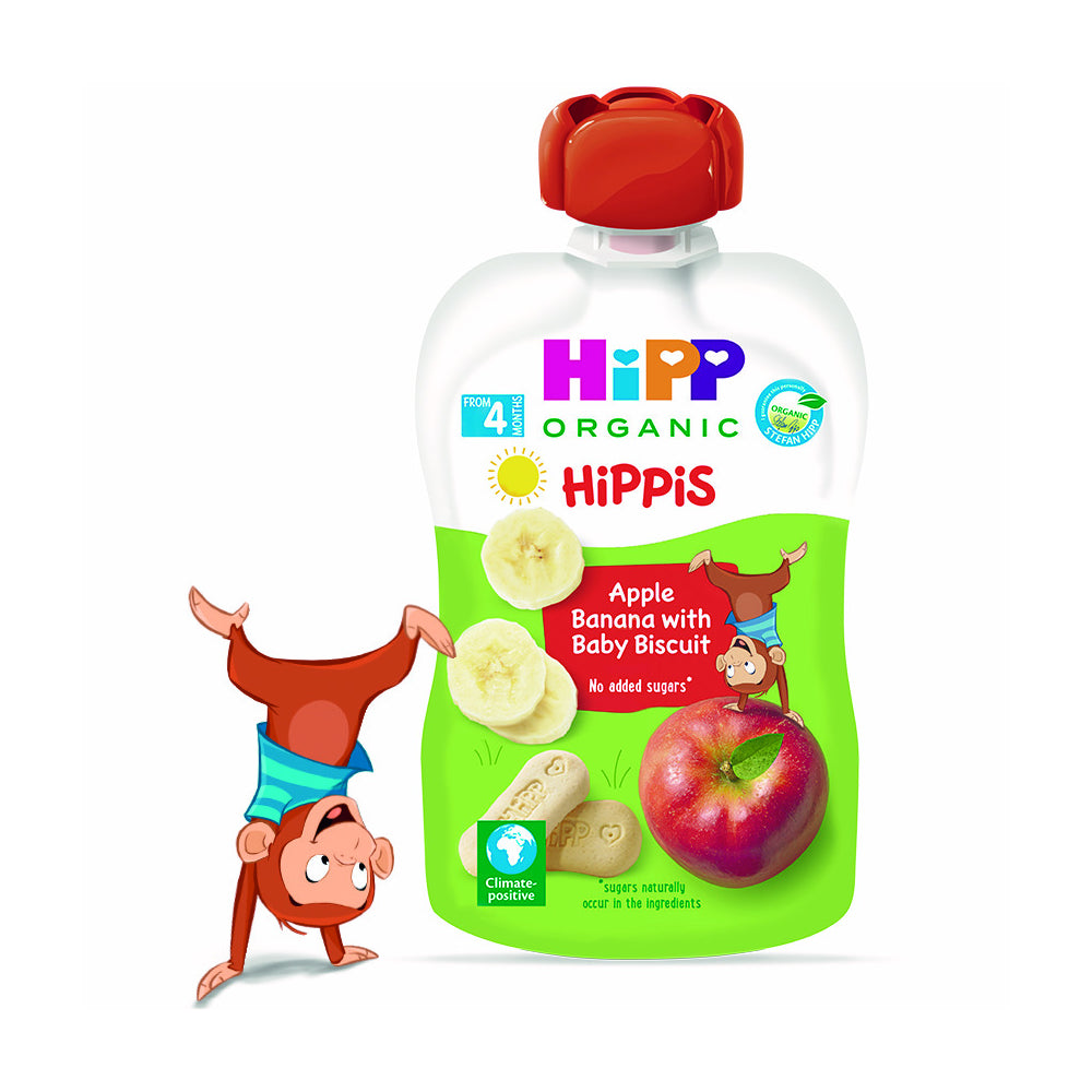HiPP HiPPis Apple Banana Baby Biscuit Organic Puree 100g-1