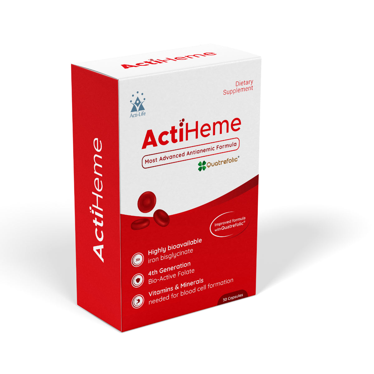 ActiHeme Iron Supplement 30 Capsules High Absorption Anti-Anemia Formula-1