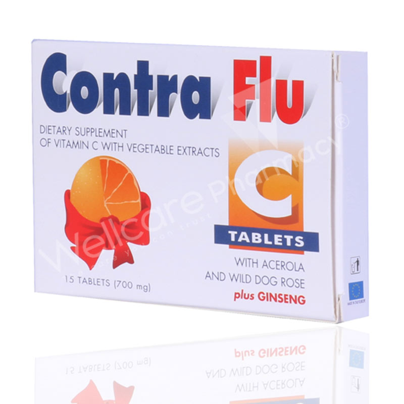 Contra Flu Tablets 15 Tablets Vitamin C Supplement With Ginseng-1