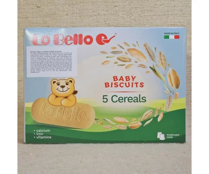 Lo Bello Baby Biscuits 5 Cereals 6+ 200g Gluten-Free Italian Snack-1