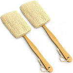Natural Loofah Bath Sponge With Wooden Handle For Gentle Exfoliation-1