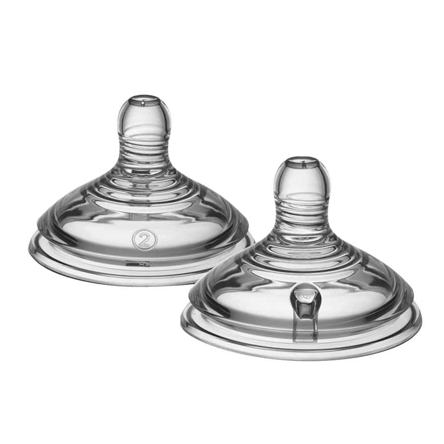 Tommee Tippee Natural Start Medium Flow Teats 2 Pack Silicone Baby Nipples-1