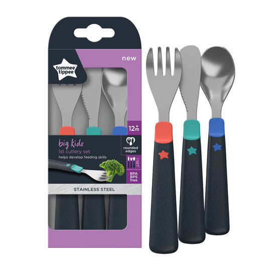 Tommee Tippee Big Kids First Cutlery Set 12m+ Stainless Steel Blue-2