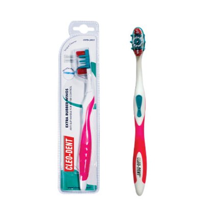 Cleo Dent Extra Rubber Wings Toothbrush Soft For Gentle Oral Care-2