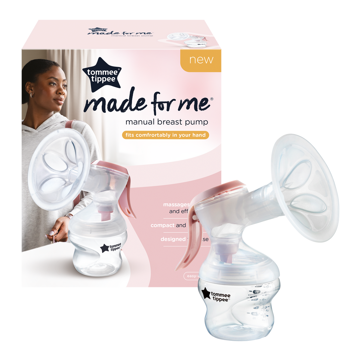Tommee Tippee Made For Me Manual Breast Pump Ergonomic Silicone Flange-2