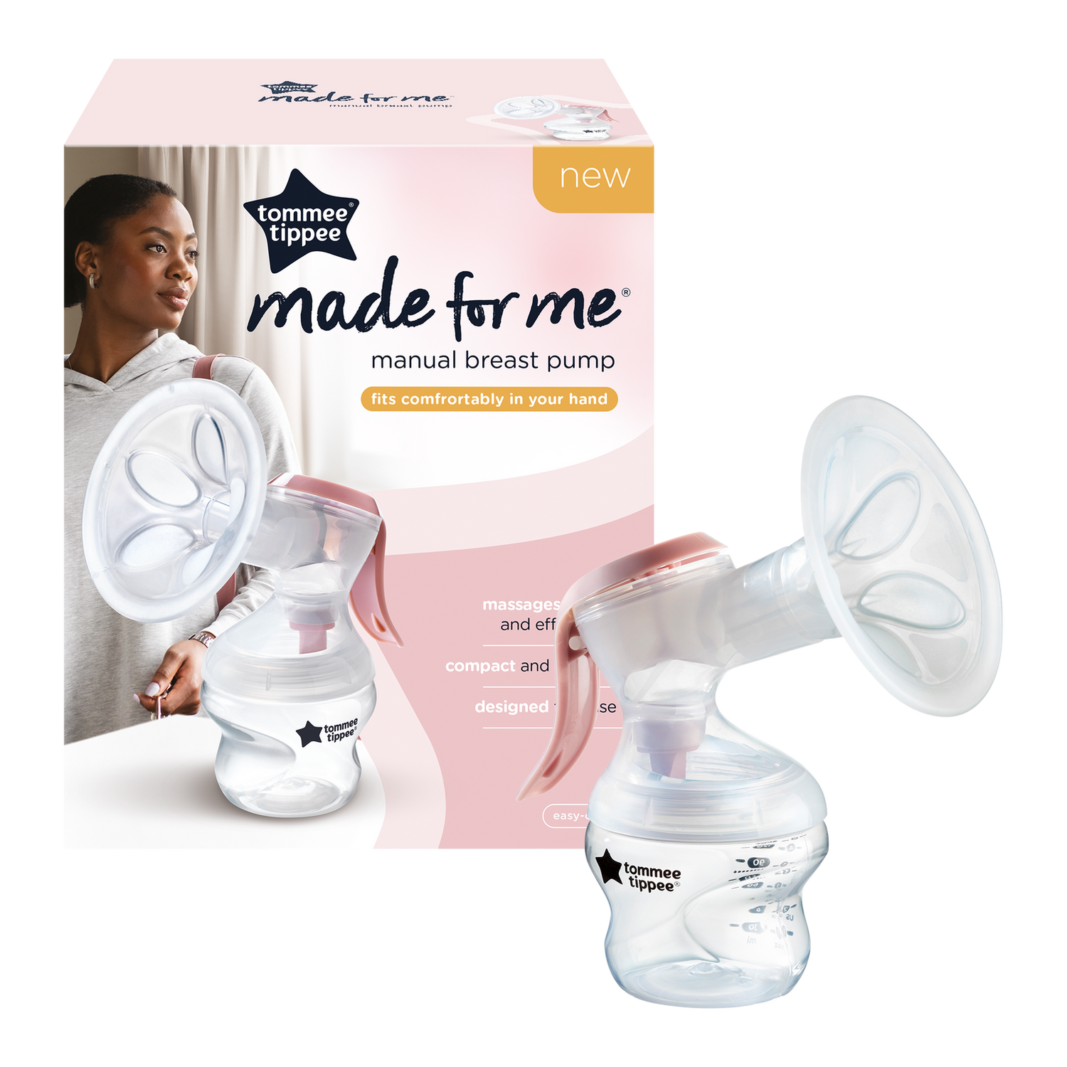 Tommee Tippee Made For Me Manual Breast Pump Ergonomic Silicone Flange-2