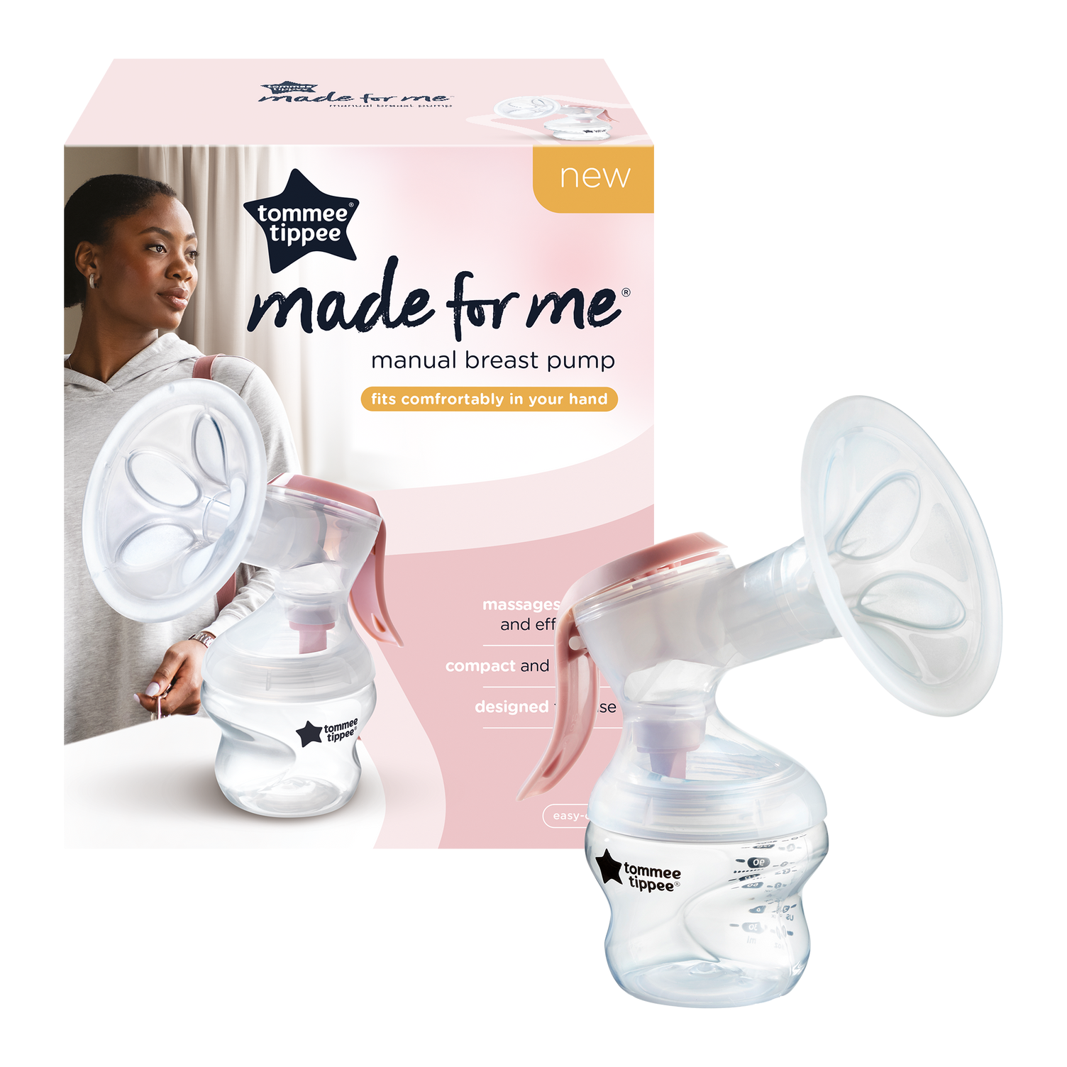 Tommee Tippee Made For Me Manual Breast Pump Ergonomic Silicone Flange-2