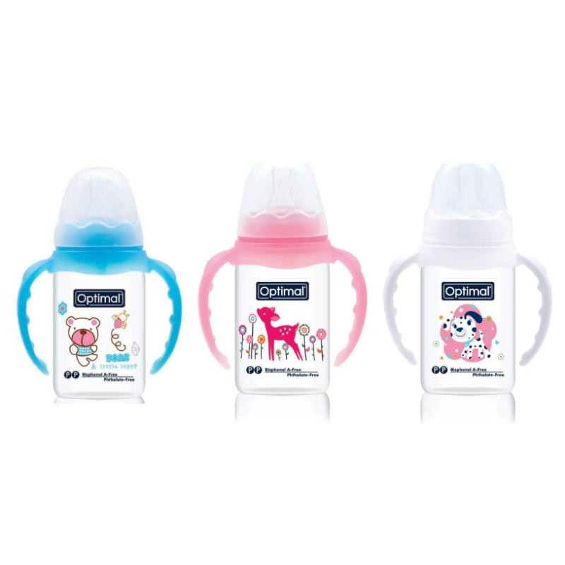 Optimal Slim Waist Feeding Bottle 140 Ml With Handle, Anti-Colic, BPA-Free-2