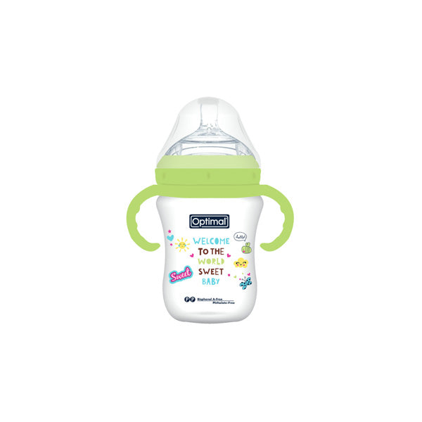Optimal Wide Neck Feeding Bottle 300ml For Babies 6 Months Plus-1