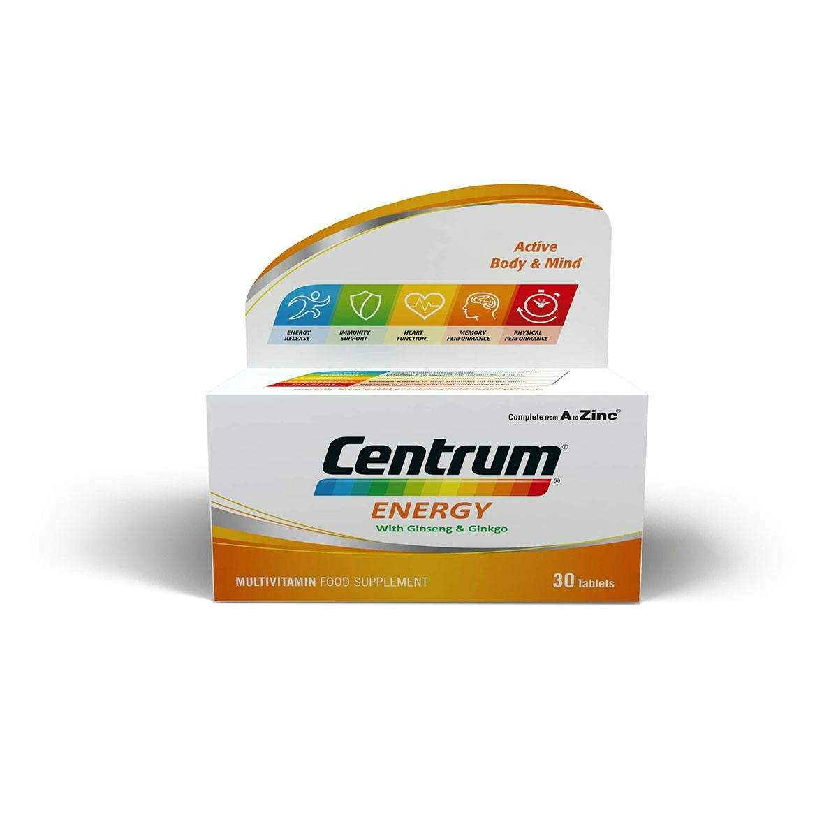 Centrum Energy Multivitamin Tablets With Ginseng And Ginkgo Biloba, 30 Tablets-1