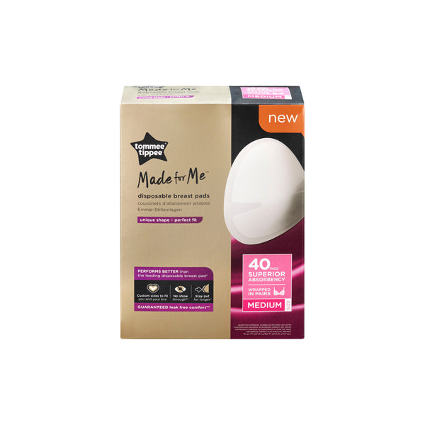 Tommee Tippee Made For Me Disposable Breast Pads Medium 40 Pack-2