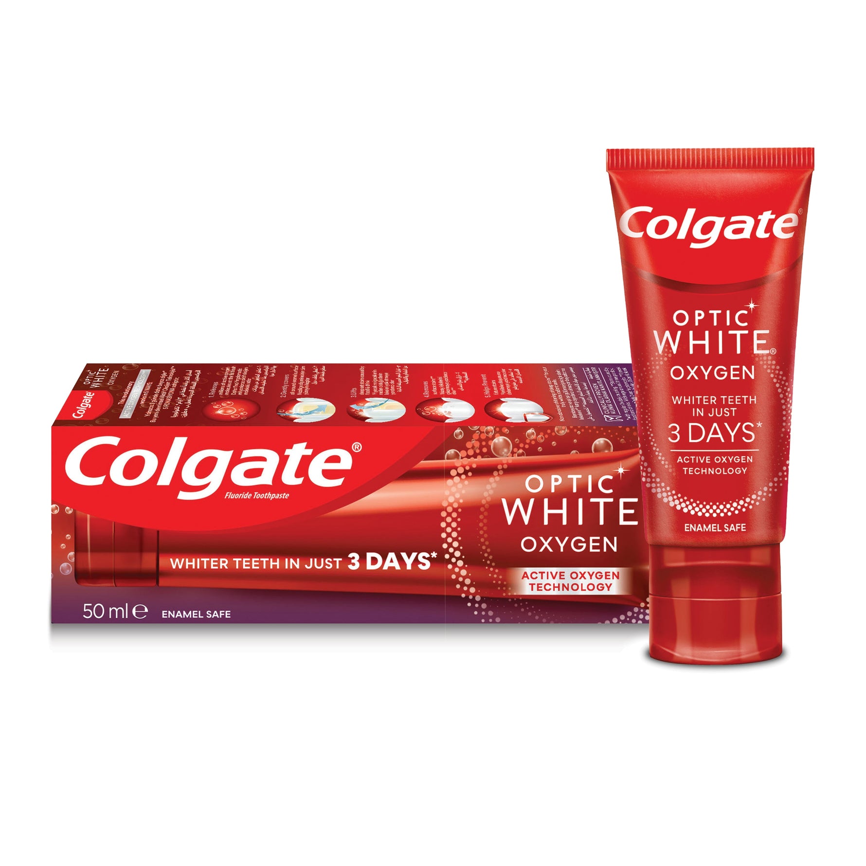 Colgate Optic White Oxygen Whitening Toothpaste 50ml Enamel Safe-2