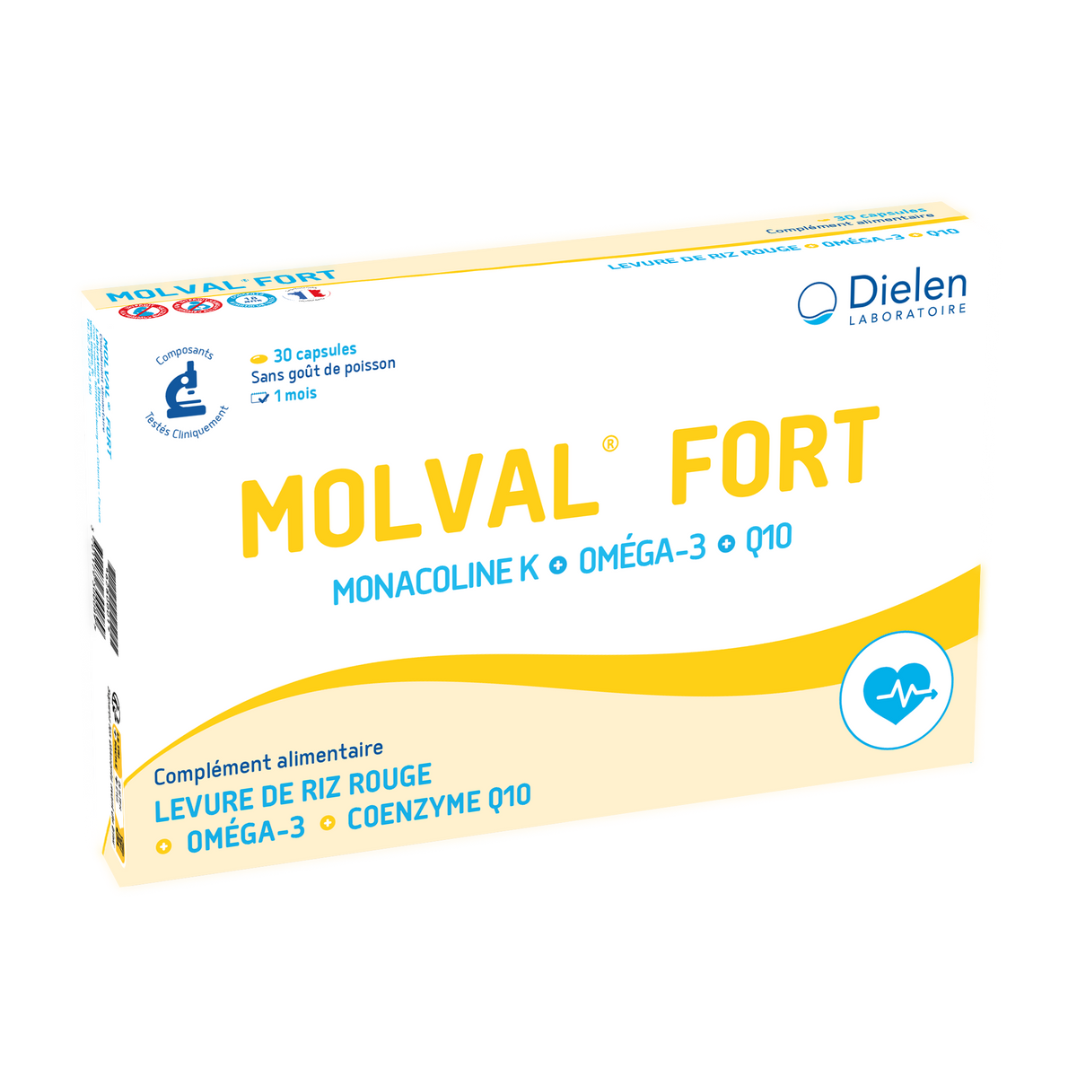 Molval Fort 30 Capsules Red Yeast Rice Omega-3 Coenzyme Q10 Supplement-1