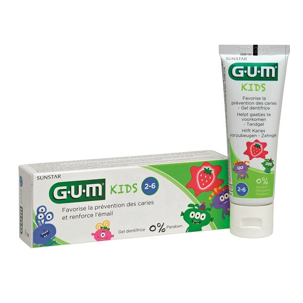 GUM Kids Toothpaste 2-6 Years 50ml Strawberry Gel Fluoride 500ppm-2