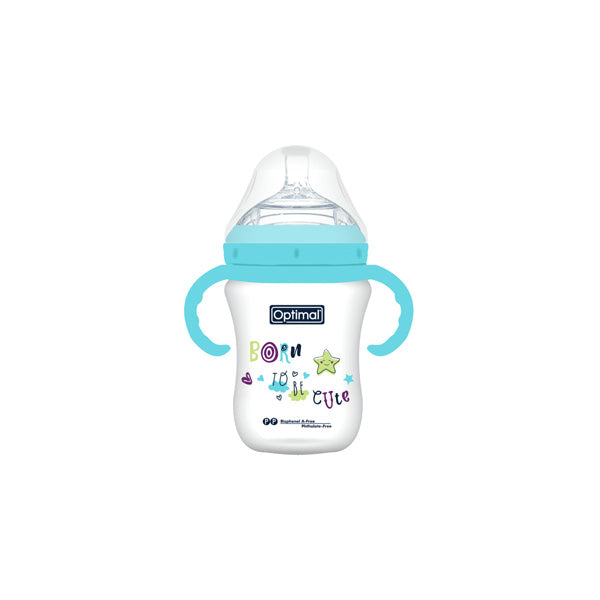 Optimal Wide Neck Feeding Bottle With Handle 300ml For Babies 6+ Months-2