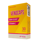 Venocaps Iron Vitamin C 30 Capsules For Venous Circulation Support-1