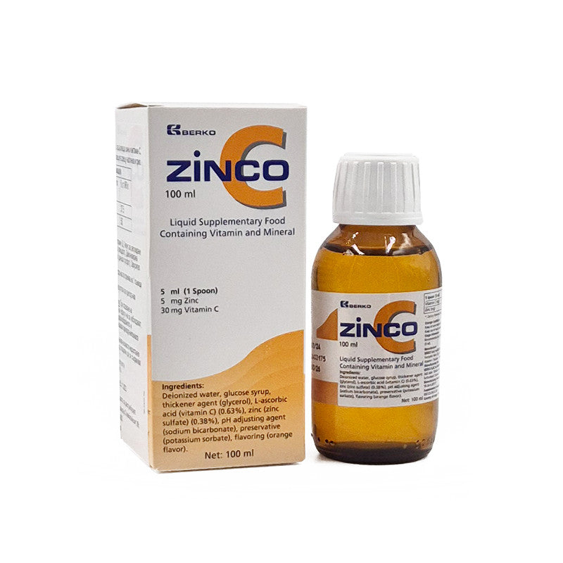 Zinco C Syrup 100ml Immune Support Supplement with Vitamin C and Zinc-1