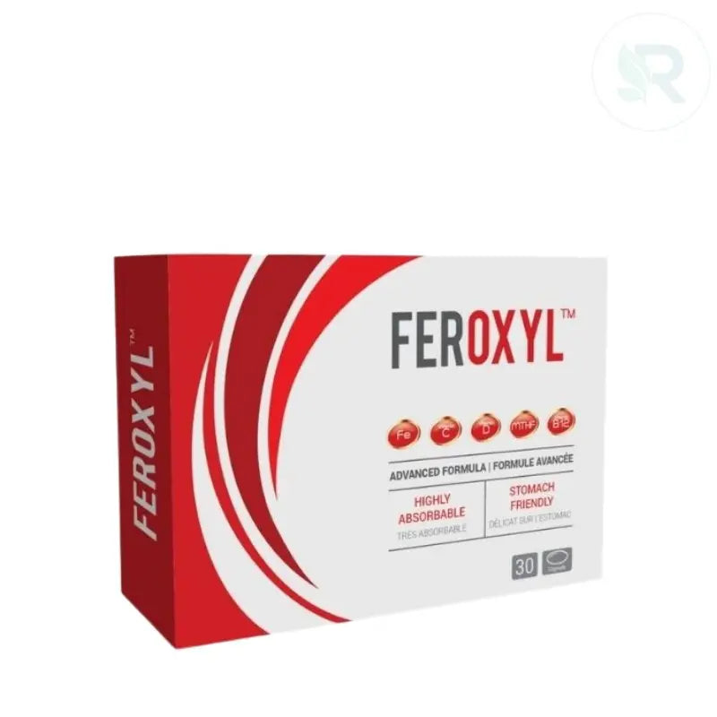 Feroxyl Iron Supplement Capsules 30's, Bisglycinate, Vitamin C, B9, B12-1