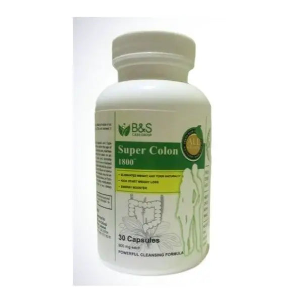 B&S Super Colon 1800 Digestive Health Capsules 30 Count-1