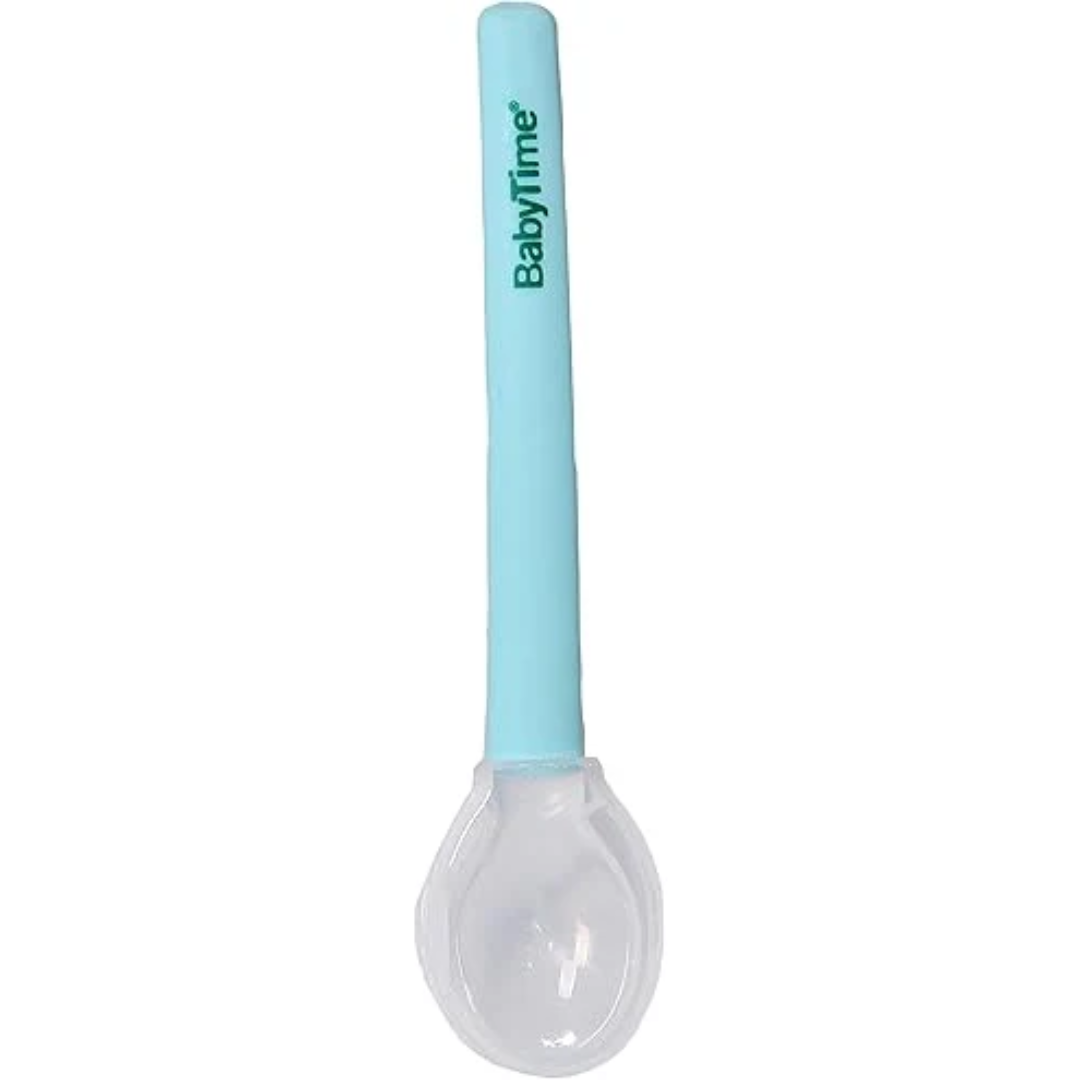Baby Time Silicone Feeding Spoon BT112 Baby Blue Soft Tip Portable