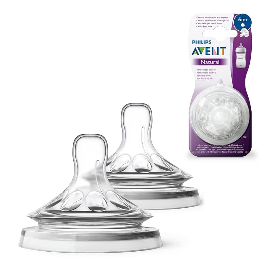 Philips Avent Natural Teats Thick Feed 6M Plus SCF046/27 Two Pack-2