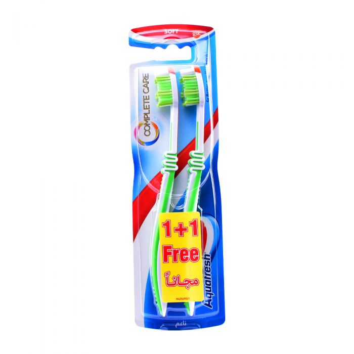 Aquafresh Complete Care Soft Toothbrush 1+1 Free, Gentle Oral Cleaning-1