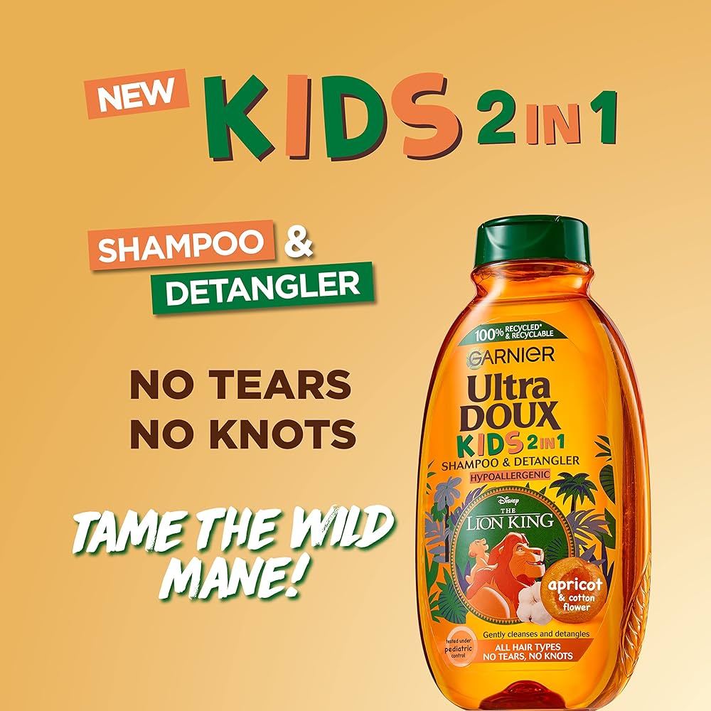 Garnier Ultra Doux Kids 2 In 1 Apricot Shampoo And Detangler 400ml-1