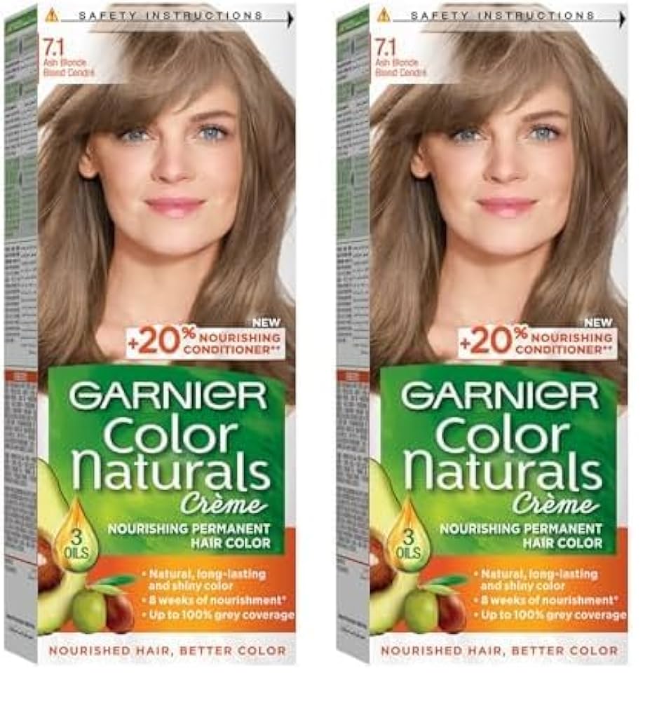 Garnier Color Naturals 7.1 Ash Blonde Permanent Hair Color, Nourishing Cream-2