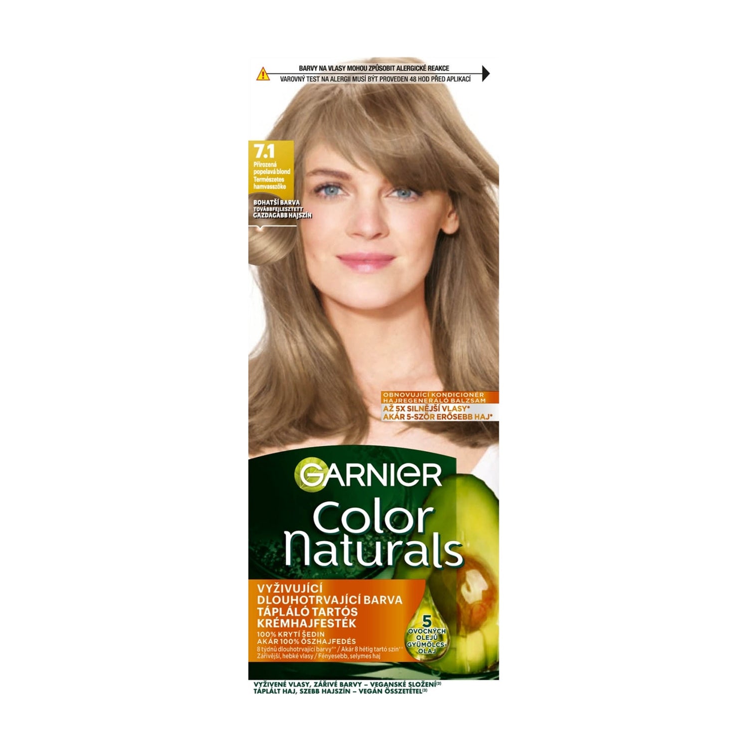 Garnier Color Naturals 7.1 Ash Blonde Permanent Hair Color, Nourishing Cream-1