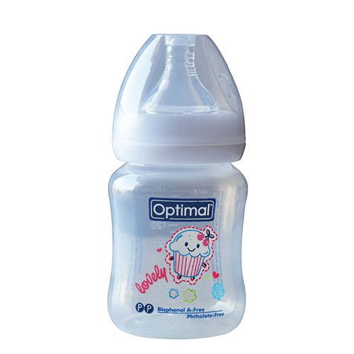 Optimal Wide Neck Feeding Bottle 180ml For Infants 0+ Months-1
