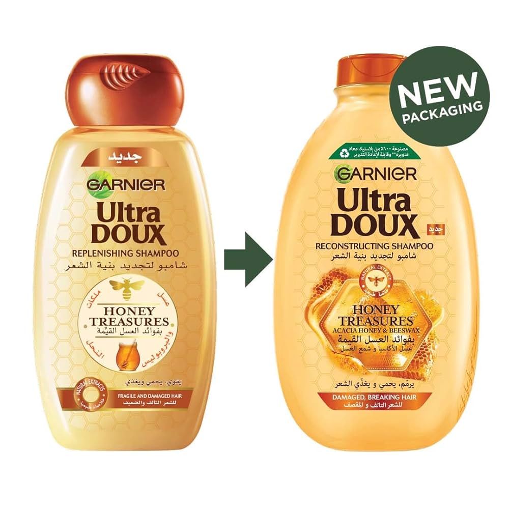 Garnier Ultra Doux Honey Treasures Shampoo 400ml For Damaged Hair-2